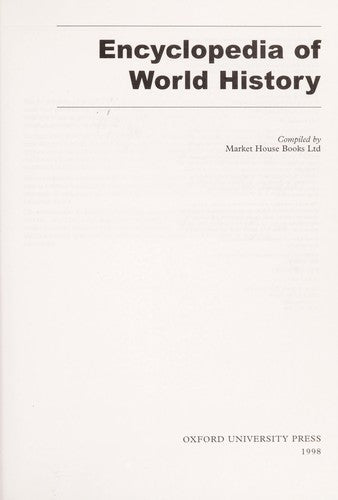 Oxford Encyclopedia of World History cover