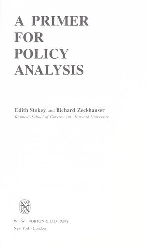 A Primer for Policy Analysis cover