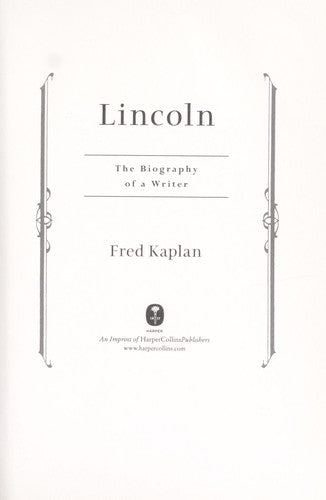 Lincoln: The Biography of a Writer cover
