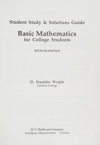 Basic Mathematics for College Students cover