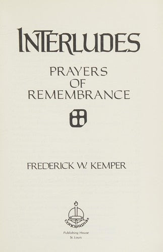 Interludes: Prayers of remembrance cover