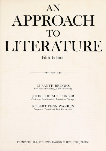 An Approach to Literature cover