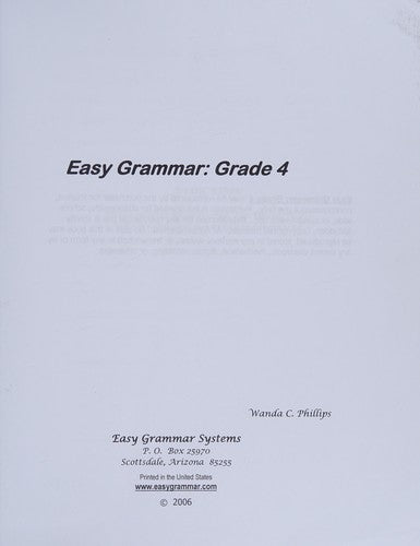Easy Grammar 4 - Teacher Edition cover