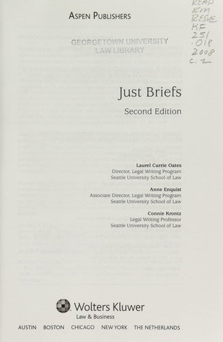 Just Briefs, Second Edition (Legal Research and Writing) cover