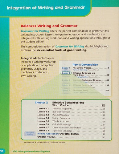 Teacher's Edition Grammar for Writing Level Red Grade 6 cover