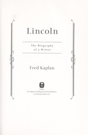 Lincoln: The Biography of a Writer