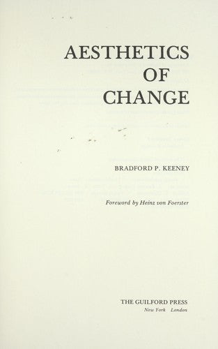 Aesthetics of Change (The Guilford Family Therapy Series) cover