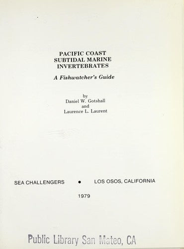Pacific Coast Subtidal Marine Invertebrates: A Fishwatcher's Guide cover