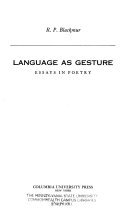 Language As Gesture: Essays in Poetry cover