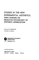 Studies in the New Experimental Aesthetics: Steps Toward an Object Ive Psychology of Aesthetic Appreciation cover