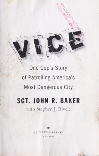 Vice: One Cop's Story of Patrolling America's Most Dangerous City cover