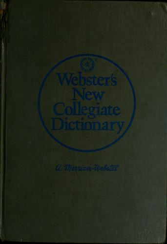 Webster's new collegiate dictionary cover