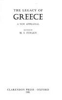 The Legacy of Greece: A New Appraisal (Legacy Series) cover