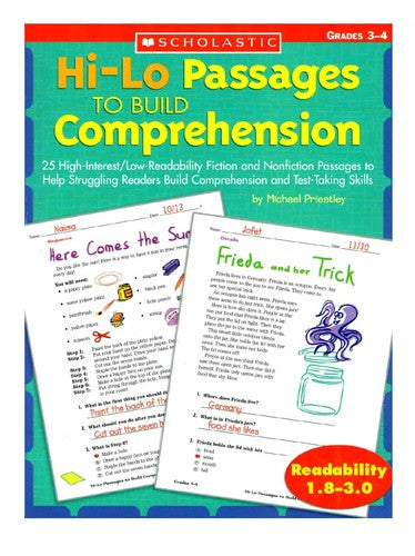 Hi-Lo Passages To Build Reading Comprehension Skills: Grades 3-4 cover