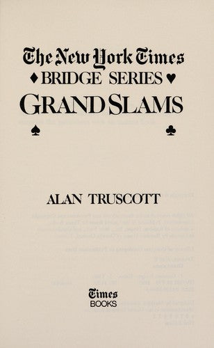 NYT BRIDGE SERIES: GRAND SLAM (New York Times Bridge Series) cover