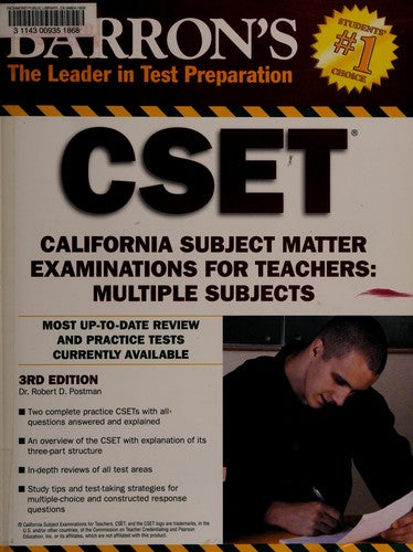 Barron's CSET: California Subject Matter Exams for Teachers: Multiple Subjects cover