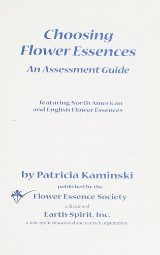 Choosing Flower Essences: An Assessment Guide cover