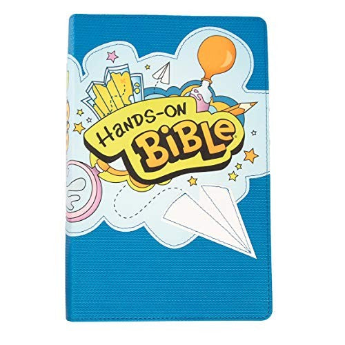 Hands-On Bible NLT (LeatherLike, Blue) cover