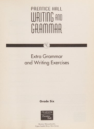 Prentice Hall Writing and Grammar, Grade 6: Grammar Exercise Book [Teacher's Edition] cover
