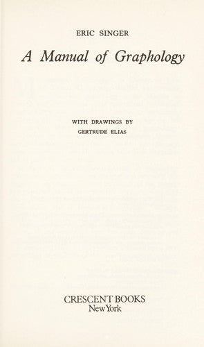 Manual Of Graphology