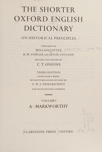 The Shorter Oxford English Dictionary (Plain) cover