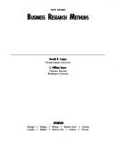 Business Research Methods (Irwin Series in Statistics)