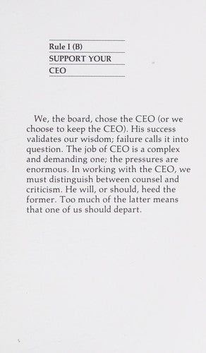 The rules of the game: Inside the corporate board room cover