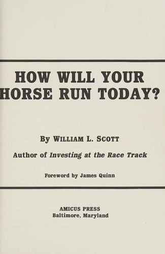 How Will Your Horse Run Today? cover