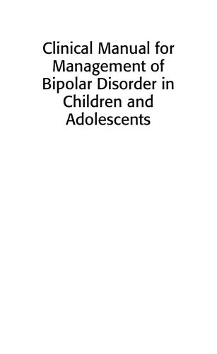 Clinical Manual for the Management of Bipolar Disorder in Children and Adolescents cover