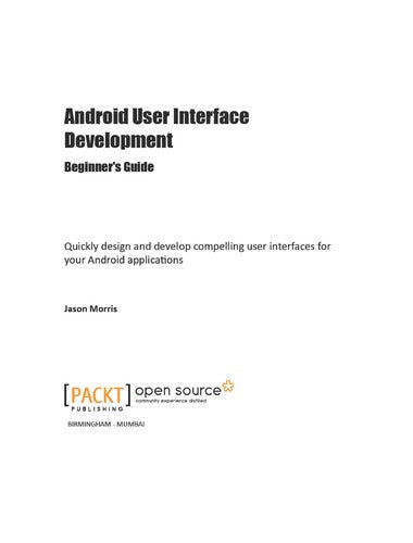 Android User Interface Development: Beginner's Guide cover