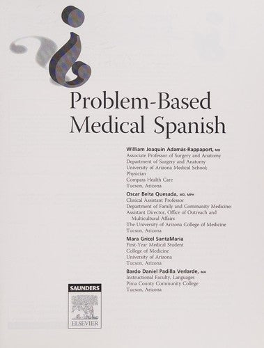 Problem-Based Medical Spanish with CD-ROM cover