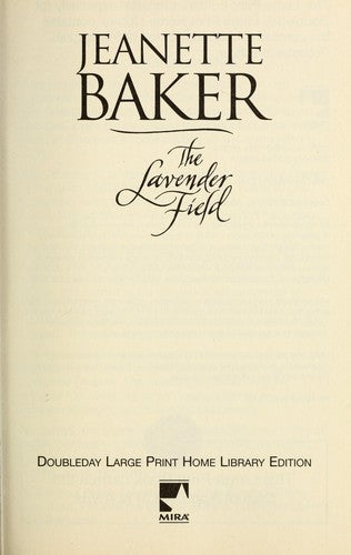 Lavender Field (Large Print) cover