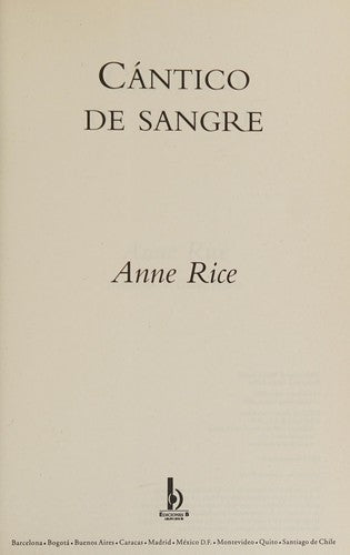 Cántico de sangre (Crónicas Vampíricas 10) (Spanish Edition) cover