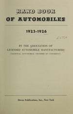 Hand Book of Automobiles, 1925-1926