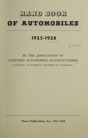 Hand Book of Automobiles, 1925-1926
