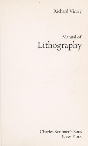 Manual of lithography